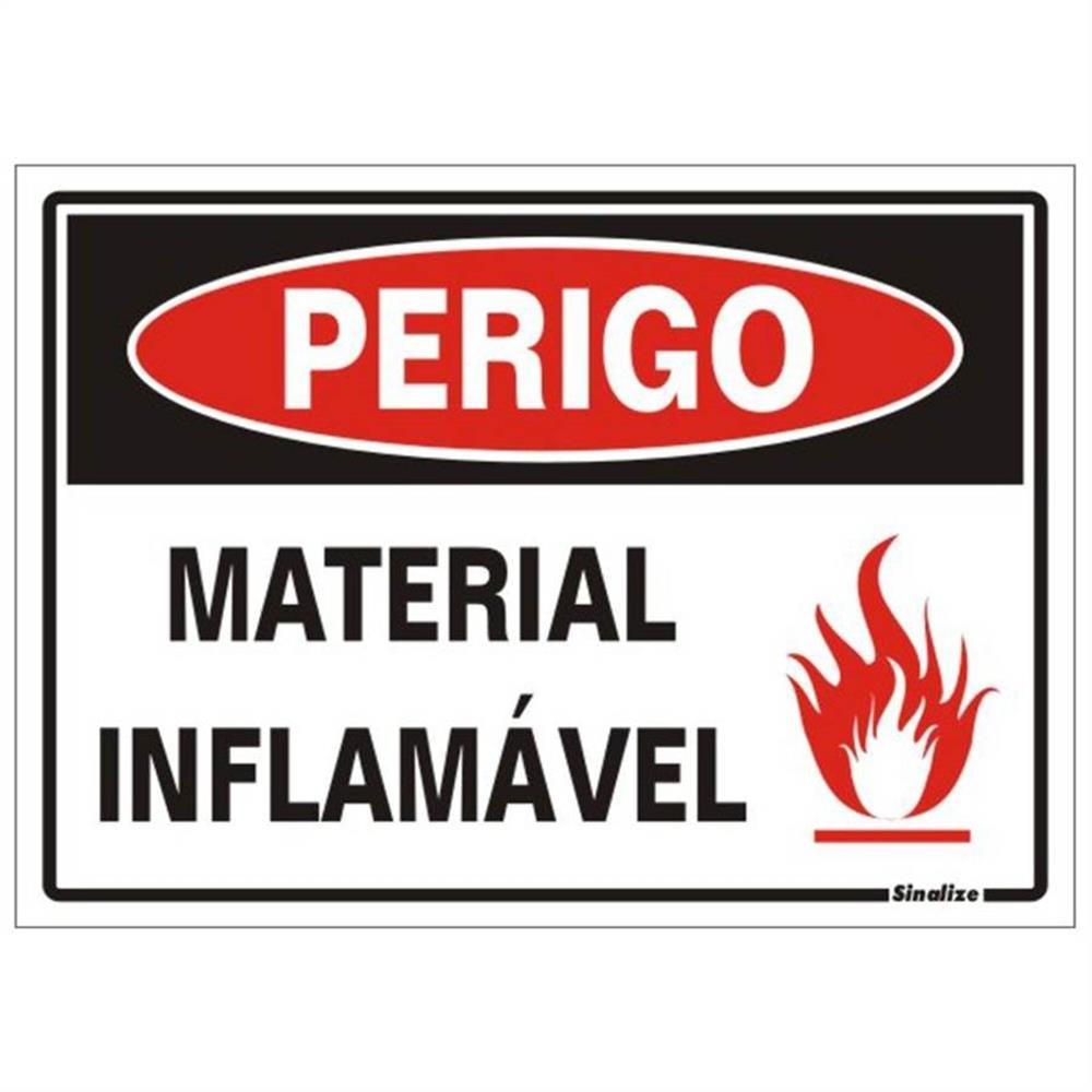 Placa De Poliestireno Auto Adesiva X Cm Perigo Material Inflam Vel