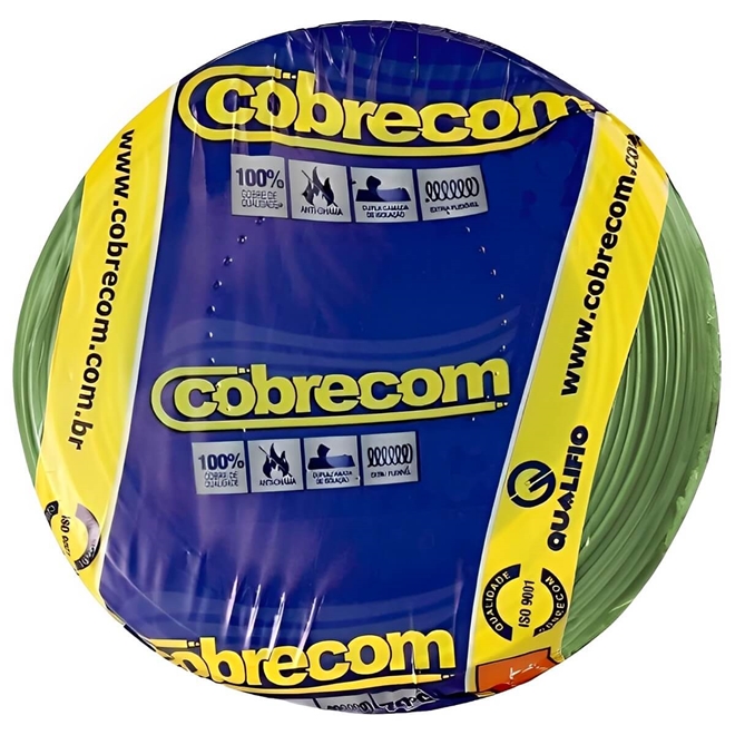 Cabo Flexicom Verde De Cobre 750 Volts 100 Metros 2 5mm