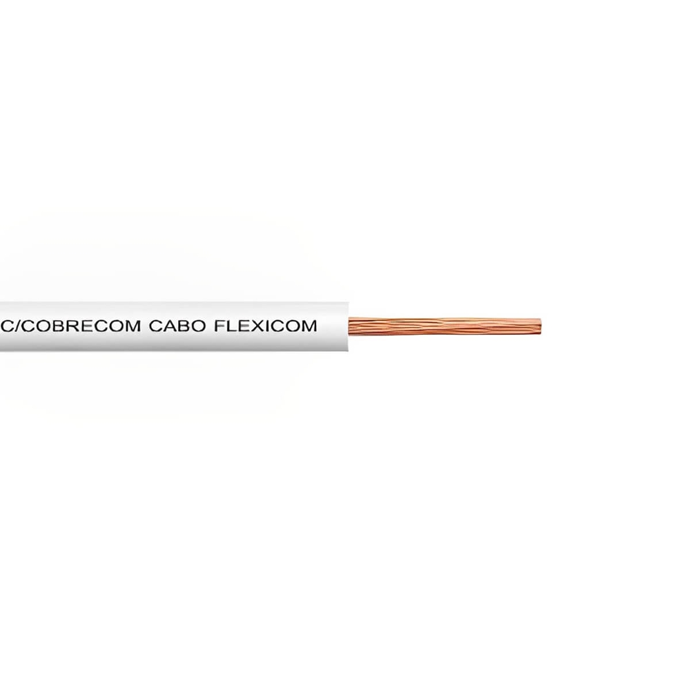 Cabo Flexicom Branco De Cobre 750 Volts 100 Metros 6 0mm