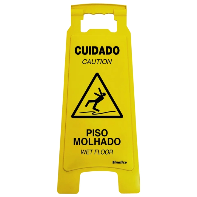 Cavalete Amarelo 27x65cm Cuidado Piso Molhado 700AL SINALIZE P25923