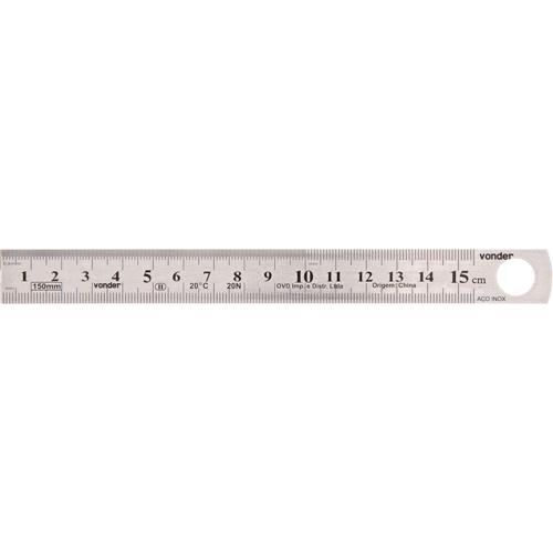 Escala de Aço Inox 150mm - 35.61.208.000 - VONDER Escala de Aço Inox 150mm - 35.61.208.000 - VONDER
