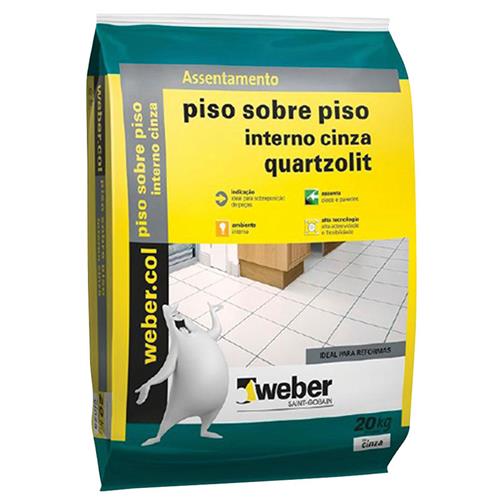 Argamassa Cimentcola Piso Sobre Piso Interno 20kg Cinza Weber - 0046.00001.0020PL - QUARTZOLIT Argamassa Cimentcola Piso Sobre Piso Interno 20kg Cinza Weber - 0046.00001.0020PL - QUARTZOLIT