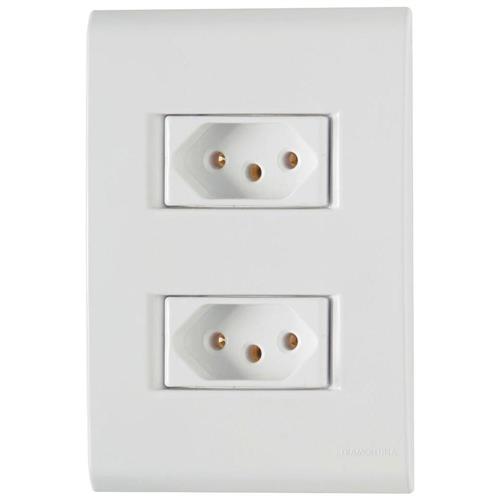 Conjunto 2 Tomadas 2P+T 10A 250V Liz - 57170065 - TRAMONTINA Conjunto 2 Tomadas 2P+T 10A 250V Liz - 57170065 - TRAMONTINA
