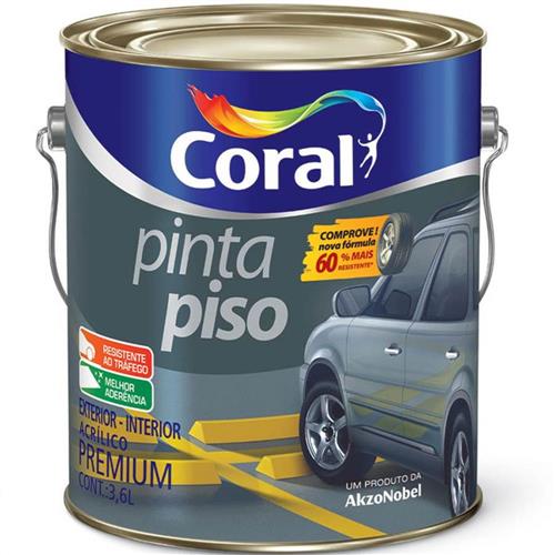 Tinta Para Piso Fosco Vermelho Segurança 3,6 Litros - CORAL Tinta Para Piso Fosco Vermelho Segurança 3,6 Litros - CORAL