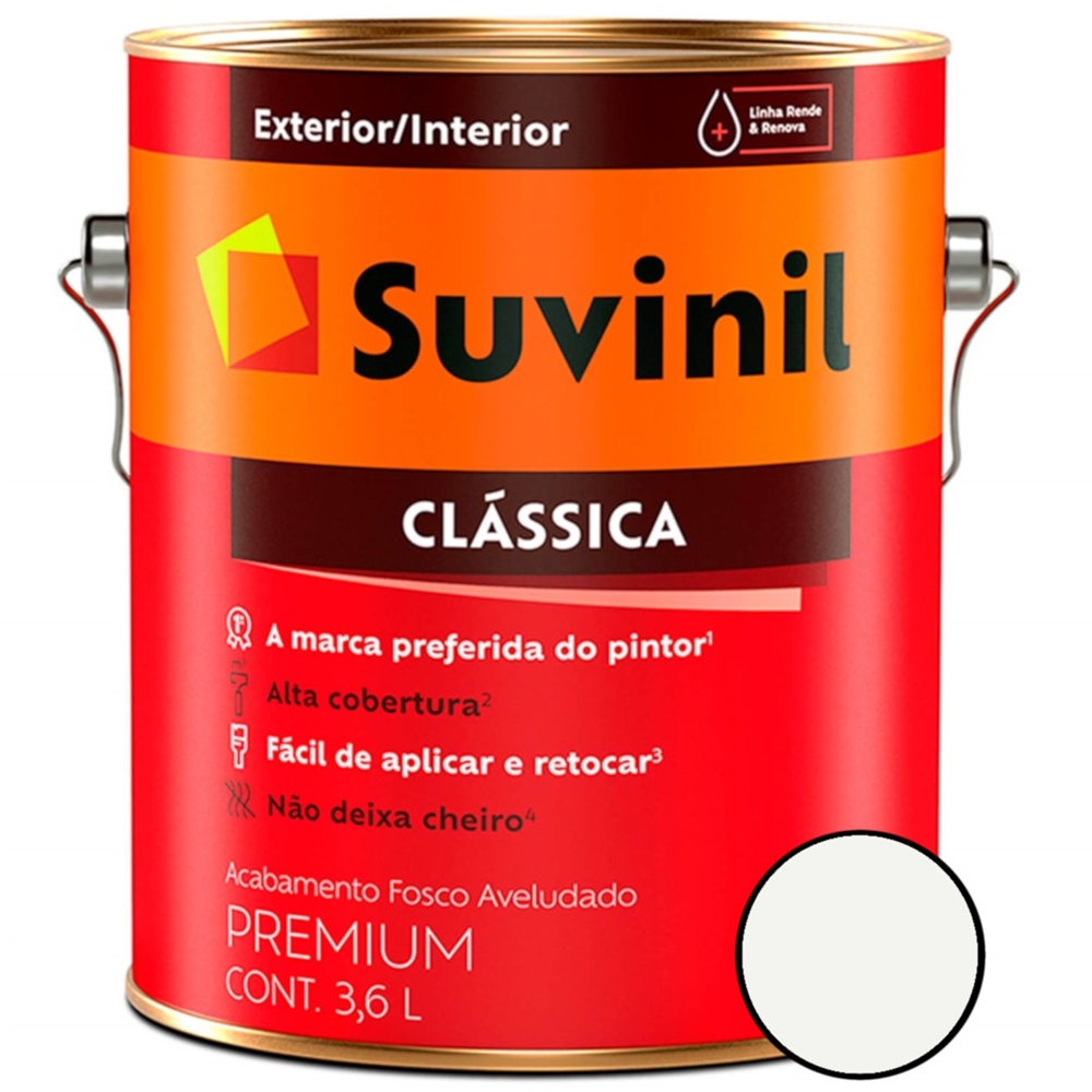 Tinta Látex Clássica Premium PVA Branco Neve 3,6 Litros - 53362399