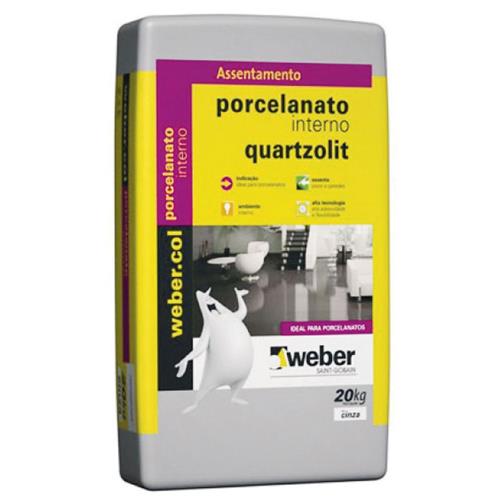 Argamassa Porcelanato Interno Cinza 20kg Weber - 0102000011440PA - QUARTZOLIT Argamassa Porcelanato Interno Cinza 20kg Weber - 0102000011440PA - QUARTZOLIT