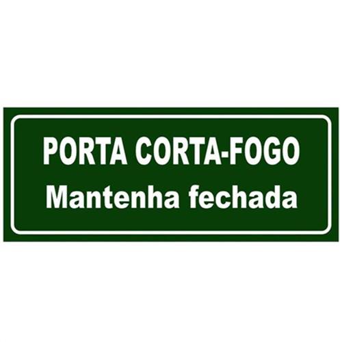Placa de PVC Fotoluminescente Auto-Adesiva 20x40cm Porta Corta-Fogo  Mantenha Fechada - 360 AN - SINALIZE P3484730