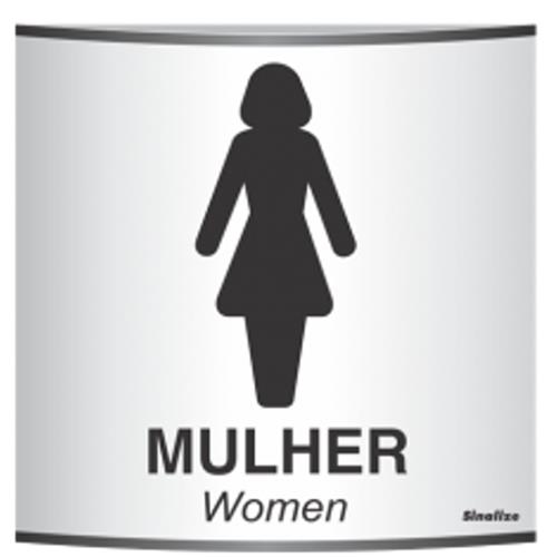 Placa de Alumínio Calandrada Auto-Adesiva 14x14cm Sanitário Feminino - 500 AH - SINALIZE Placa de Alumínio Calandrada Auto-Adesiva 14x14cm Sanitário Feminino - 500 AH - SINALIZE
