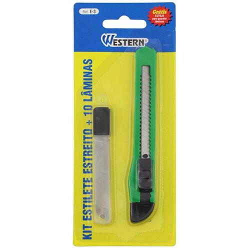 ESTILETE ESTREITO COM 10 LÂMINAS WESTERN ESTILETE ESTREITO COM 10 LÂMINAS WESTERN