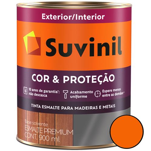 Tinta Esmalte Sintético Cor e Proteção Brilhante Para Madeira e Metal 900ml Laranja - 53377345 - SUVINIL Tinta Esmalte Sintético Cor e Proteção Brilhante Para Madeira e Metal 900ml Laranja - 53377345 - SUVINIL