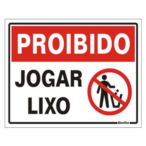 Placa Aviso - Jogue o Lixo na Lixeira - Iplacas Sinalização