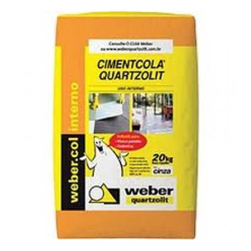 Argamassa Cimentcola Uso Interno 20kg Weber - 101020001 - QUARTZOLIT Argamassa Cimentcola Uso Interno 20kg Weber - 101020001 - QUARTZOLIT