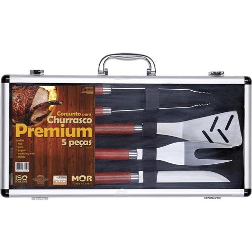 Conjunto Para Churrasco 5 Peças Premium - 3319 - MOR Conjunto Para Churrasco 5 Peças Premium - 3319 - MOR