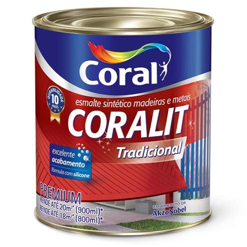 Tinta Esmalte Sintético Coralit Tradicional Brilhante Para Madeira e Metal Branco Gelo 900ml - CORAL Tinta Esmalte Sintético Coralit Tradicional Brilhante Para Madeira e Metal Branco Gelo 900ml - CORAL