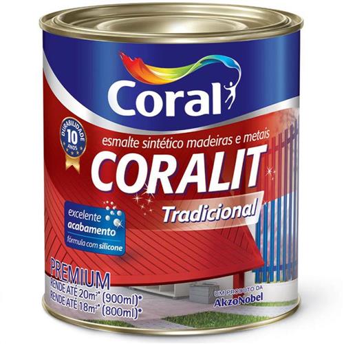 Tinta Esmalte Sintético Coralit Tradicional Brilhante Para Madeira e Metal Cinza Escuro 900ml - CORAL Tinta Esmalte Sintético Coralit Tradicional Brilhante Para Madeira e Metal Cinza Escuro 900ml - CORAL