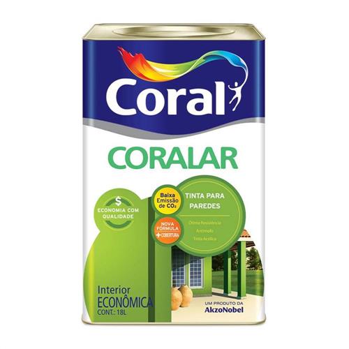 Tinta Acrílica Coralar Branco Neve 18 Litros - CORAL Tinta Acrílica Coralar Branco Neve 18 Litros - CORAL