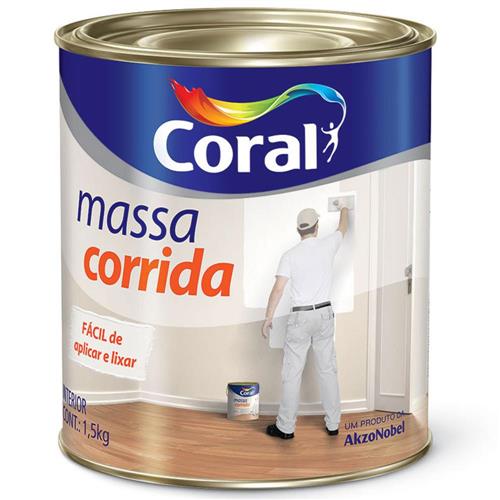 Massa Corrida PVA 1.5Kg Branca - 5202595 - CORAL Massa Corrida PVA 1.5Kg Branca - 5202595 - CORAL