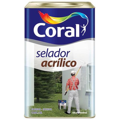 Selador Acrílico Branco Fosco 18 Litros - 520616 - CORAL Selador Acrílico Branco Fosco 18 Litros - 520616 - CORAL