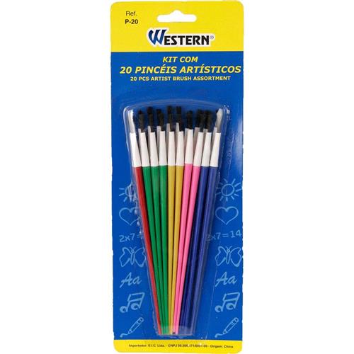 Pincel Artístico com 20 Peças - P-20 - WESTERN Pincel Artístico com 20 Peças - P-20 - WESTERN