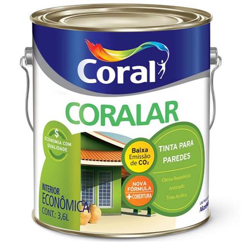 Tinta Acrílica Coralar Branco Neve 3,6 Litros - CORAL Tinta Acrílica Coralar Branco Neve 3,6 Litros - CORAL
