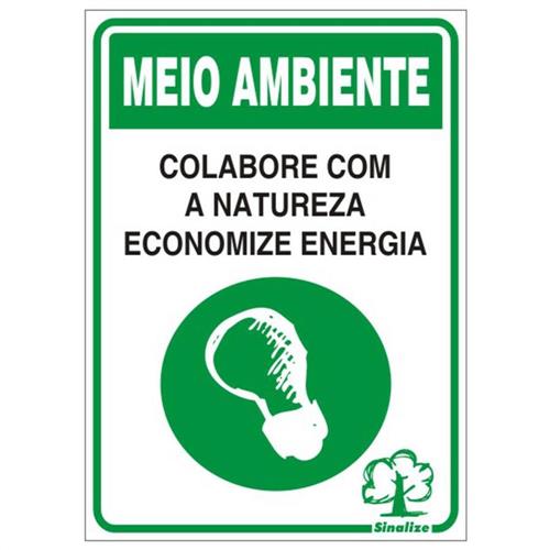 Placa de Poliestireno Auto-Adesiva 20x30cm Economize Energia - 250 CB - SINALIZE Placa de Poliestireno Auto-Adesiva 20x30cm Economize Energia - 250 CB - SINALIZE