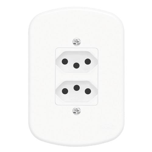 2 Tomadas 2P+T 10A 250V Distanciadas Blanc - 1353 - FAME 2 Tomadas 2P+T 10A 250V Distanciadas Blanc - 1353 - FAME