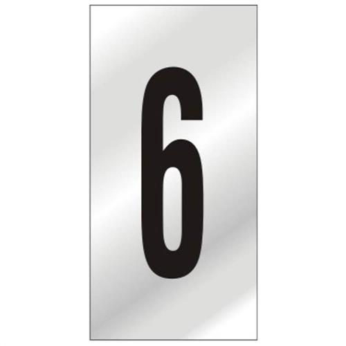 Placa de Alumínio Auto-Adesiva 2.5x5cm Numero 6 - 170 BG - SINALIZE Placa de Alumínio Auto-Adesiva 2.5x5cm Numero 6 - 170 BG - SINALIZE