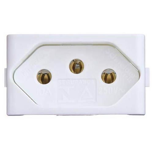 Módulo Tomada 2P+T 10A 250V 1M Branco - S70202104 - SCHNEIDER Módulo Tomada 2P+T 10A 250V 1M Branco - S70202104 - SCHNEIDER