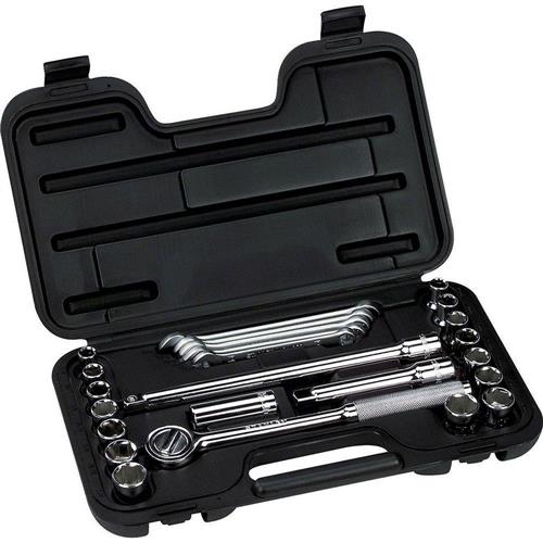 Jogo de Soquetes em Milímetros e Polegadas Encaixe 1/2" 25 Peças - 86-501 - STANLEY Jogo de Soquetes em Milímetros e Polegadas Encaixe 1/2" 25 Peças - 86-501 - STANLEY