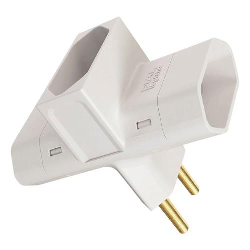 Plugue T 3 Saídas PB 2P 10A Branco - 690650 - PIAL Plugue T 3 Saídas PB 2P 10A Branco - 690650 - PIAL