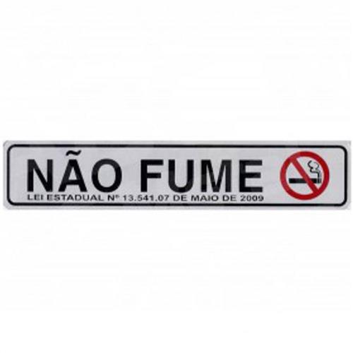 Placa de Alumínio Auto-Adesiva 5x25cm Não Fume - 100 AR - SINALIZE Placa de Alumínio Auto-Adesiva 5x25cm Não Fume - 100 AR - SINALIZE