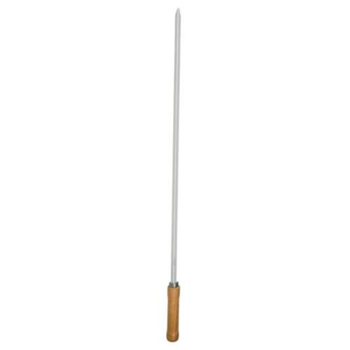 Espeto Simples 85cm Mor Churrasco Aço Cromado Cabo Madeira 