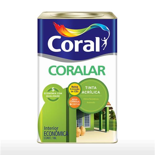 Tinta Acrílica Coralar Palha 18 Litros - CORAL Tinta Acrílica Coralar Palha 18 Litros - CORAL