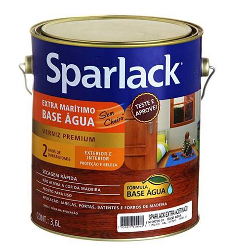 Verniz Sparlack Extra Marítimo Acetinado Base Água Para Madeira Natual 3,6 Litros - CORAL Verniz Sparlack Extra Marítimo Acetinado Base Água Para Madeira Natual 3,6 Litros - CORAL