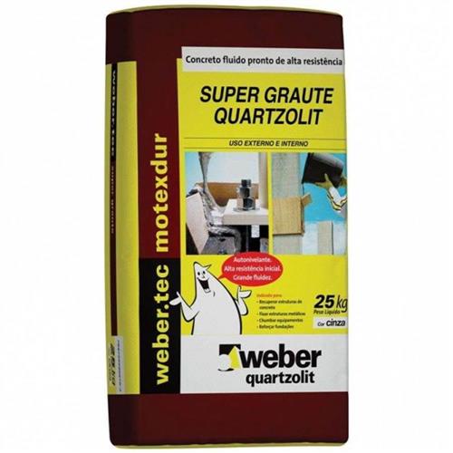 Argamassa Super Graute Para Concreto 25kg Weber - QUARTZOLIT Argamassa Super Graute Para Concreto 25kg Weber - QUARTZOLIT