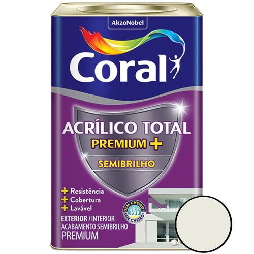Acrílico Total Semi Brilho Branco 18 Litros - CORAL Acrílico Total Semi Brilho Branco 18 Litros - CORAL