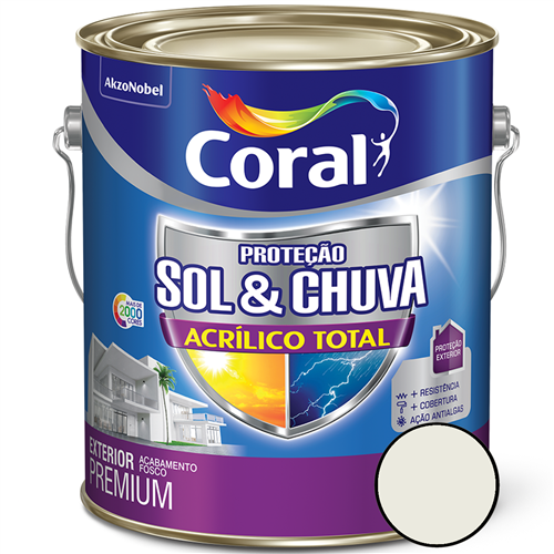 Sol & Chuva Acrilico Total Branco 3,6 Litros - 5281034 - CORAL Sol & Chuva Acrilico Total Branco 3,6 Litros - 5281034 - CORAL
