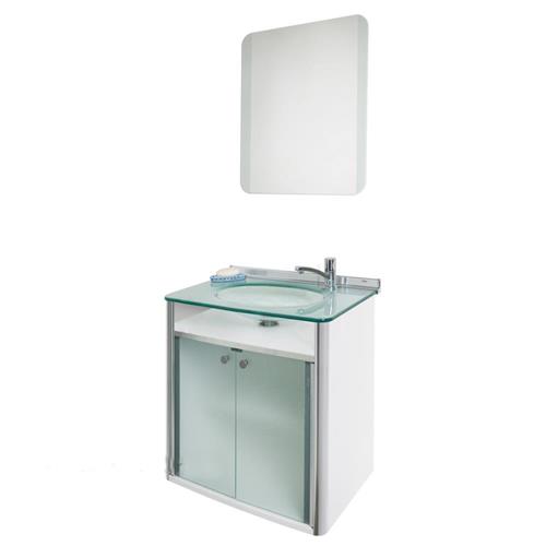 Conjunto Gabinete Com Espelho Incolor 62 5cm Classic 930 Cris Metal Cris Metal