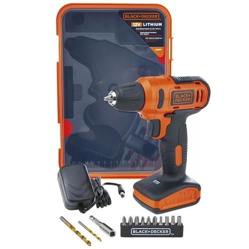 Parafusadeira e Furadeira 3/8" 12 Volts VVR com 13 Acessórios - LD12SP-BR - BLACK & DECKER Parafusadeira e Furadeira 3/8" 12 Volts VVR com 13 Acessórios - LD12SP-BR - BLACK & DECKER