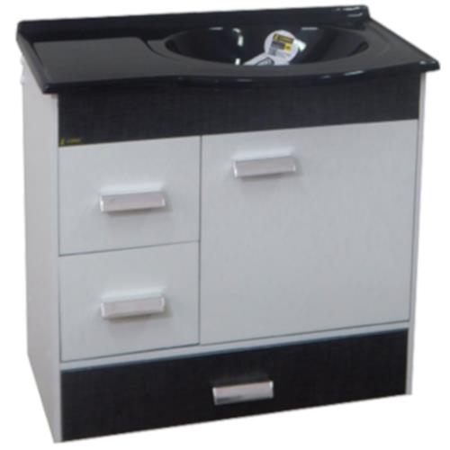 Kit Porto 60cm Cromo Com Lavatorio Preto 110010724 Corso Irmaos Corso