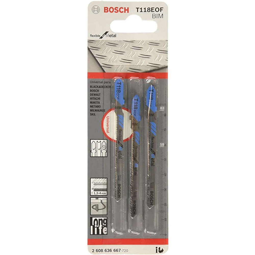 Jogo de Lâminas Tico-Tico T 118 EOF 57mm 3 Peças - 2608636667 - BOSCH P4119