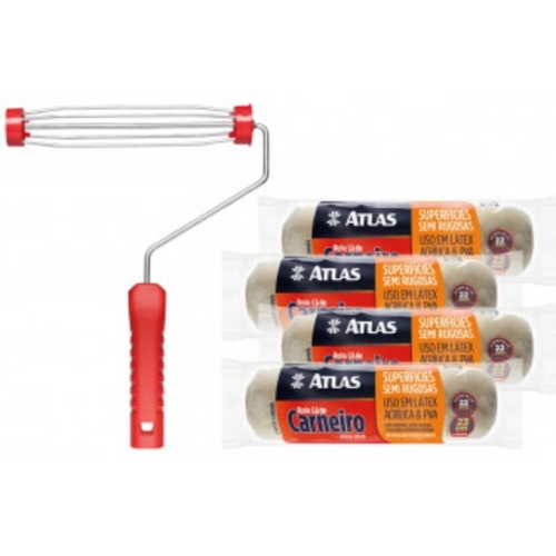 Kit Tinta Acrílica Coralar Branco Neve 3,6 Litros Coral + Jogo de Pintura  Antirrespingo com 3 Peças Pincéis Atlas + Lona Plástica 5 x 4 Metros  Plasitap - Coral, Pincéis Atlas e Plasitap