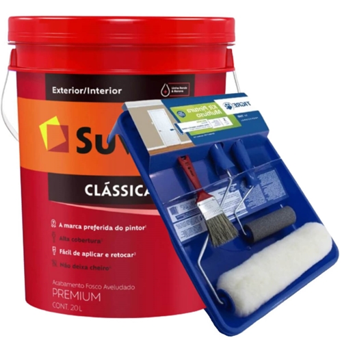 Kit Tinta Látex Clássica Premium Maxx Branco Neve 20 Litros